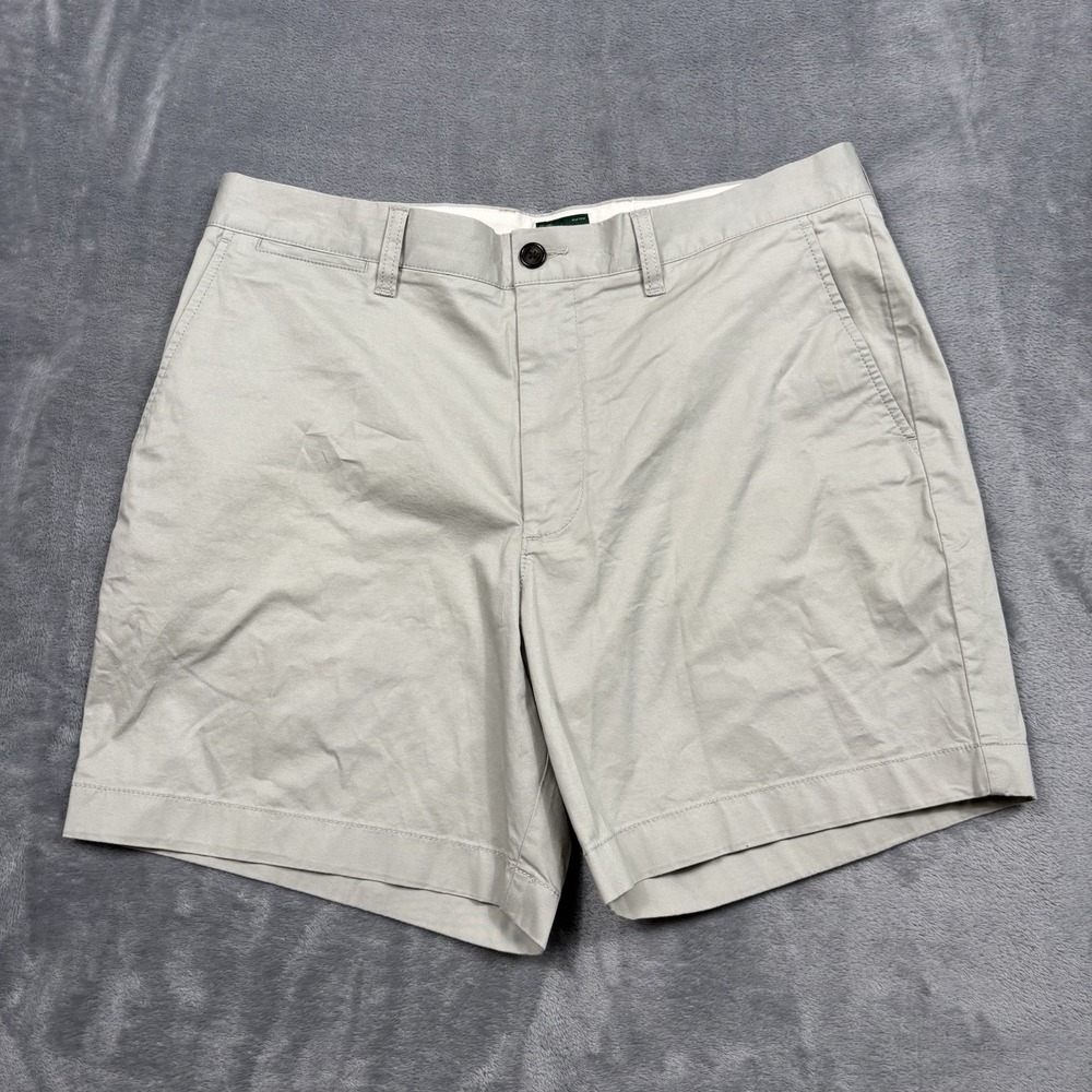 J Crew Oarsman Portsider Shorts Mens 34 Chino 7" Tan Stretch Cotton Twill NWT